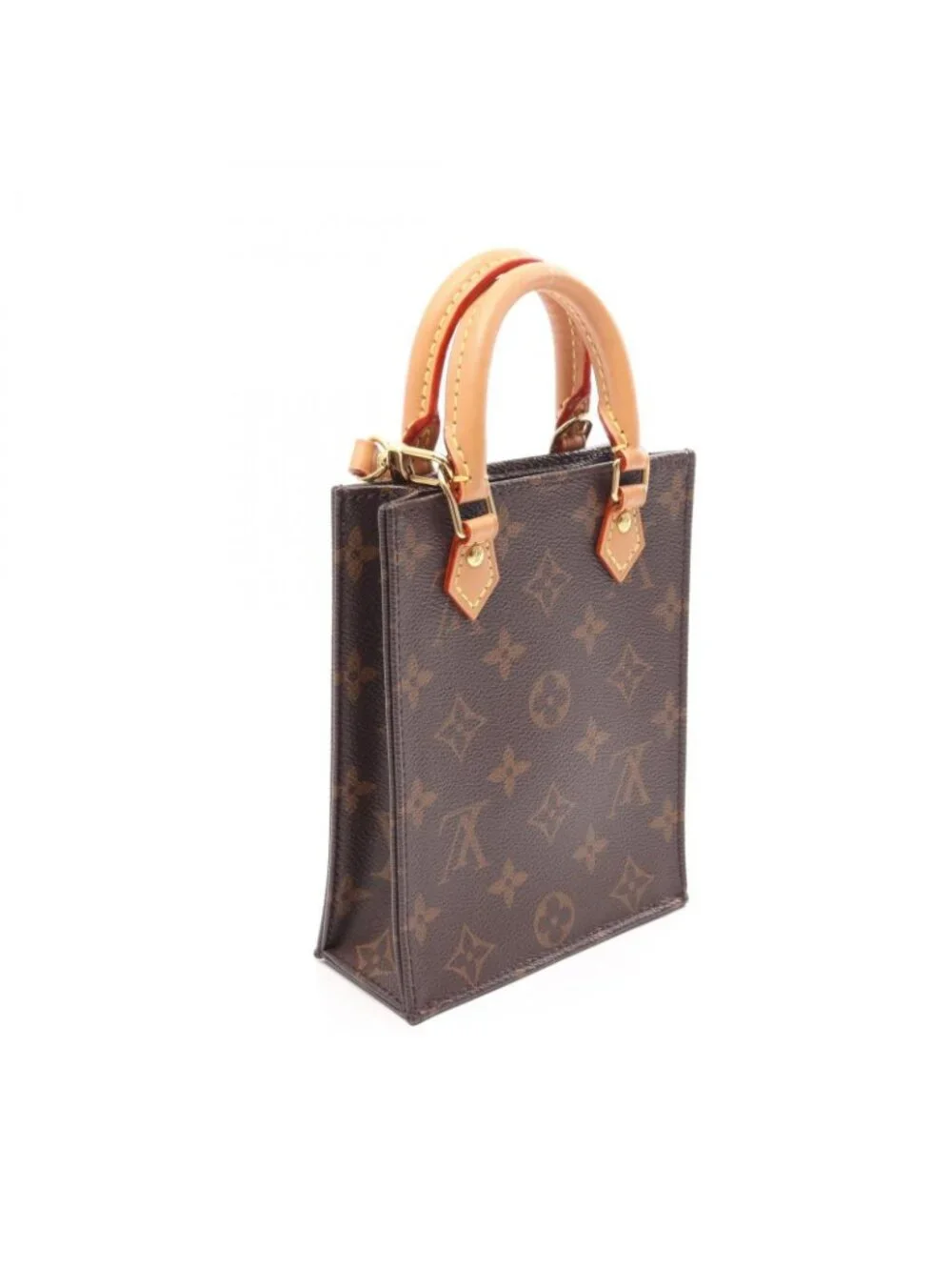 Louis Vuitton Handbag Petite Sac Plat 2-Way Canvas Leather